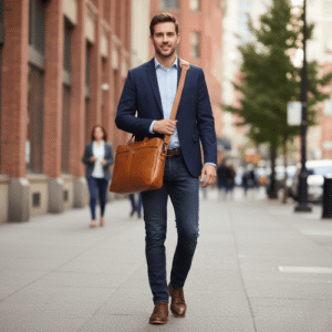 Pioneer Tan Leather Laptop Bag – Genuine Ambur Leather in Tan