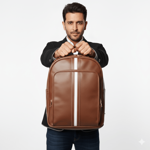 Leather backpacks for men have become an essential accessory for the modern professional, and our brown striped backpack exemplifies everything you need in a premium carry solution. Crafted with meticulous attention.